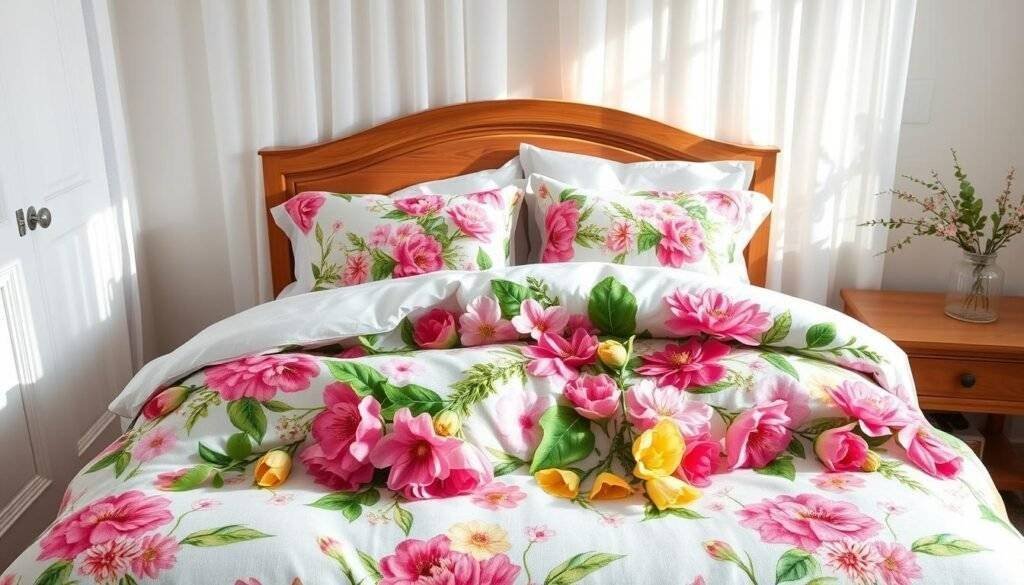 Seasonal floral duvet cover