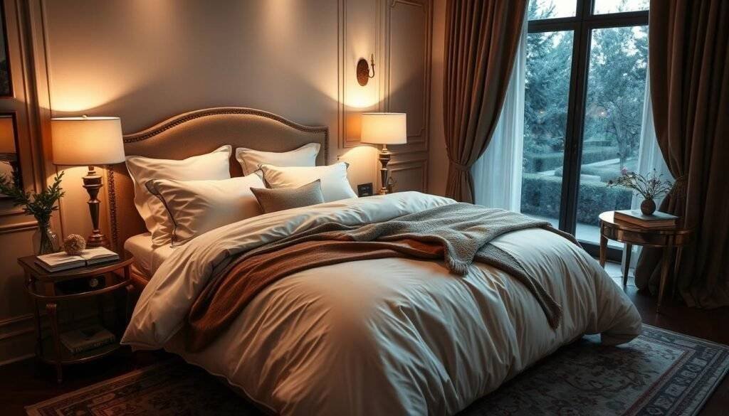 bedroom styling with sateen duvet cover