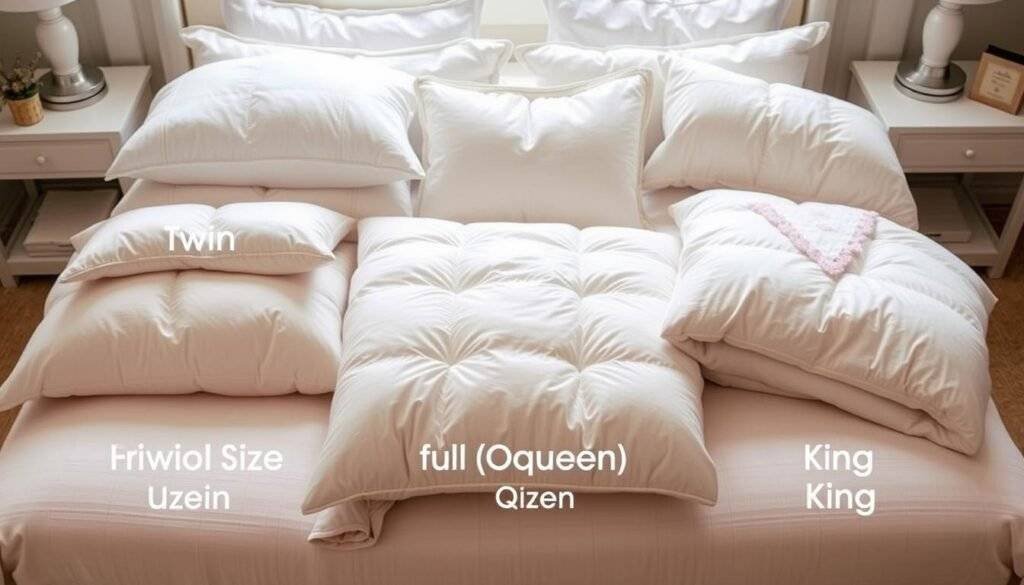down comforter sizes
