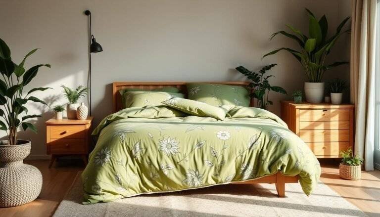 green duvet cover