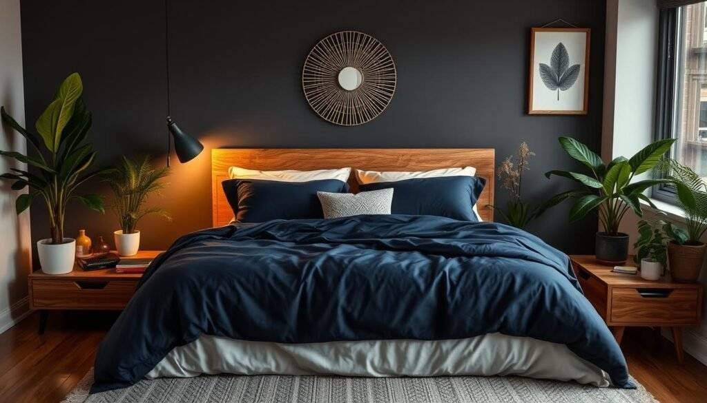 navy comforter bedroom room ideas