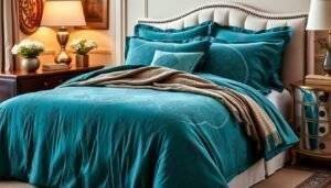 teal bedding