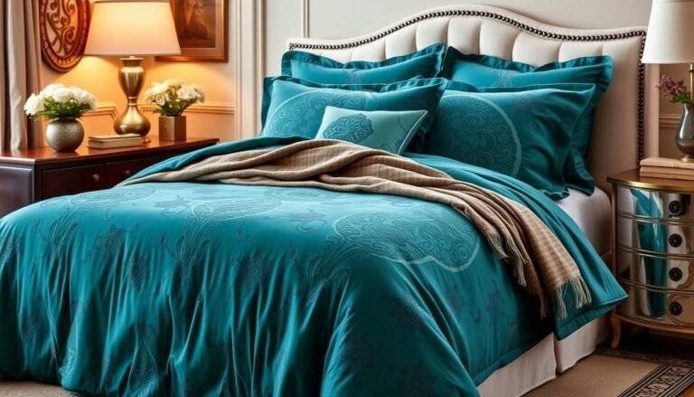 teal bedding