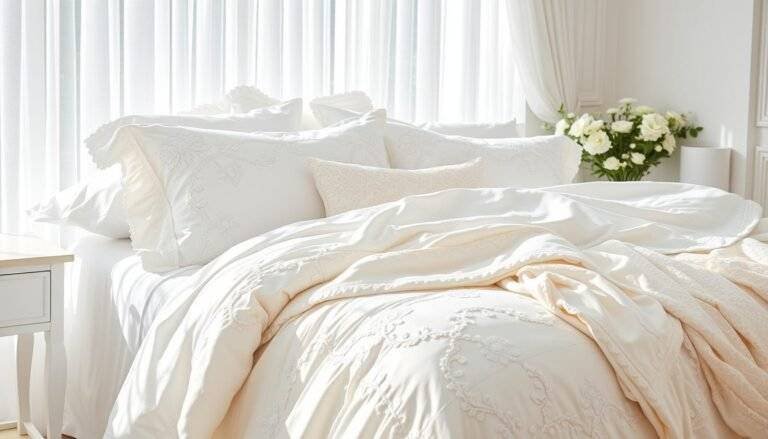 white bedding set